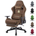 New Massage Gaming Chair Green Gaming Chair with Foot Pedal and Massage Lumbar Pillow Ergonomic Gaming Chair Suede Leather Chair
