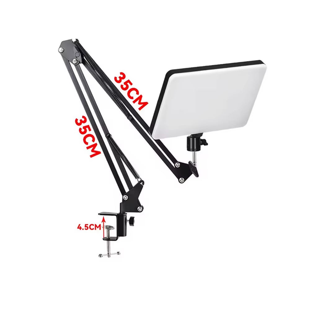 LED Photography Light Selfie Lights 3000K-6500K Photo Studio Lamp with Scissor Arm Stand for Zoom Youtube Live Stream