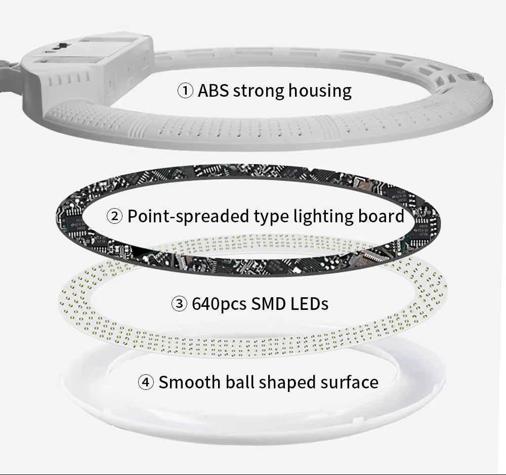 Professional 22Inch Led Ring Lamp with Tripod 100W  FS640II Ring Lights for Makeup Tattoo Video Photo Studio Stream CRI95