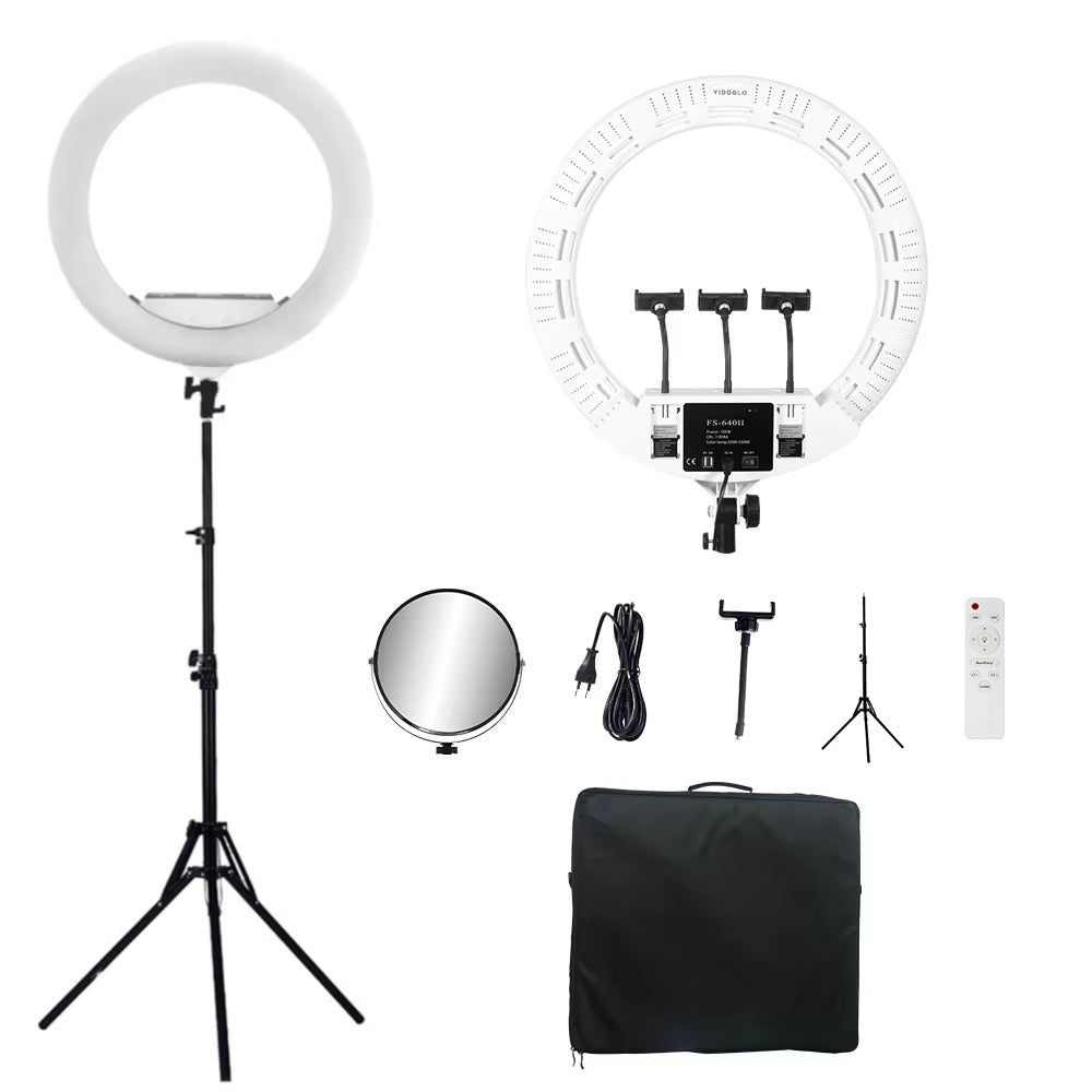 Professional 22Inch Led Ring Lamp with Tripod 100W  FS640II Ring Lights for Makeup Tattoo Video Photo Studio Stream CRI95